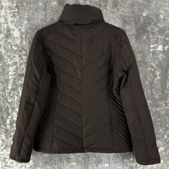 Kenneth Cole Size S Duck Down Mock Neck Outdoor Jacket Brown Full Zip Long Sleev - Picture 4 of 9